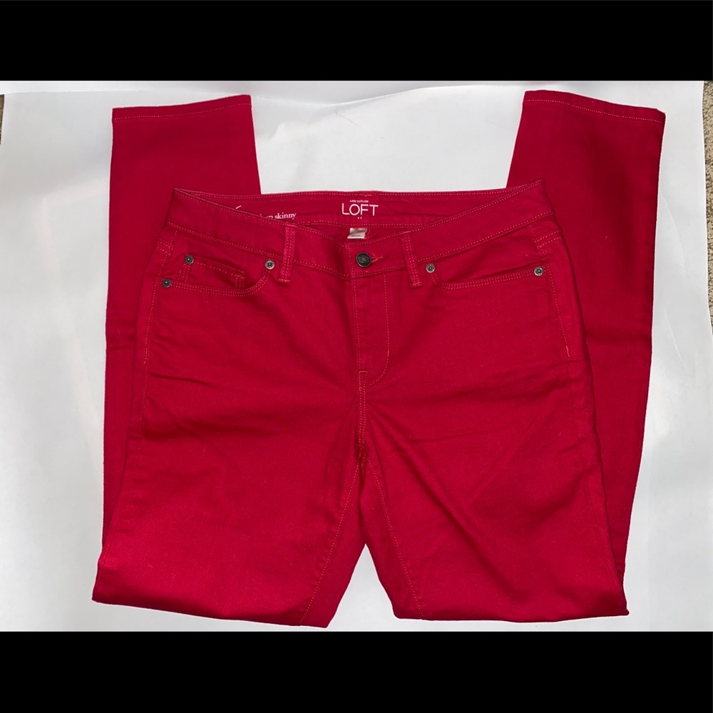 LOFT red Modern Skinny Denim Jeans